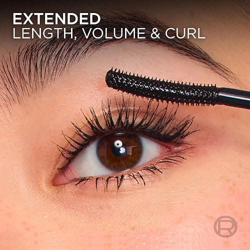 L'Oreal Paris Extensionist Mascara, Lengthening, Volumizing, and Curling Formula For a Lash Extension Eye Makeup Look, Washable Blackest Black thumbnail 6