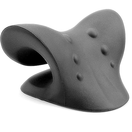 RESTCLOUD Neck and Shoulder Relaxer, Cervical Traction Device for TMJ Pain Relief and Cervical Spine Alignment, Chiropractic Pillow, Neck Stretcher (Black) thumbnail 5
