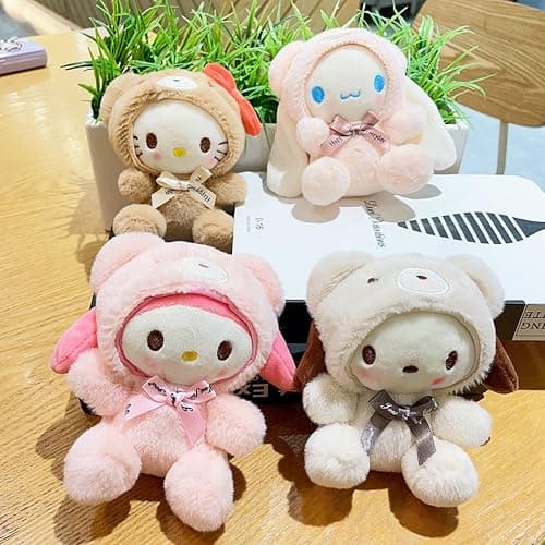 Cartoon Bag Charms Cute Plush Keychain for Women Girls, 5" Soft Backpack Key Chain Cute Stuffed Animals Bag Keychain thumbnail 6
