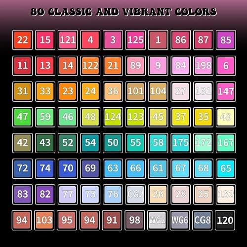 alchilalart 80-Colors Alcohol Based markers, Alcohol Markers Set, Dual Tip Alcohol Sketching Drawing Markers Animation for Adults thumbnail 4