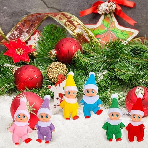 Sumind 11 Pieces Christmas Tiny Doll Plush Toys Baby Plush Dolls Novelty Toys Accessories for Little Girls Boys Holiday Christmas Easter New Year Decorations(Adorable Style) thumbnail 4