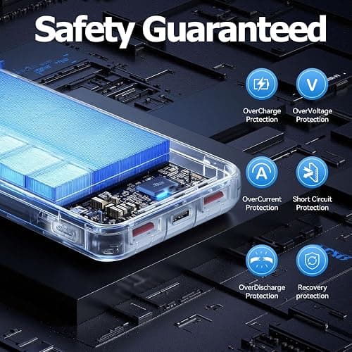 Portable Charger, 10000mAh Slim Power Bank Portable Phone Charger 22.5W PD QC Fast Charging with 3 Outputs 2 Inputs Battery Pack Compatible with iPhones Samsung Google Pixel LG Moto More Devices,Black thumbnail 5