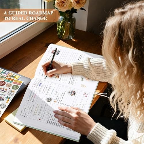 Lanpn Self Care Journal for Women, Self Love Guided Journals with Prompts, Daily Reflection Wellness & Gratitude Planner, 5 Minute Mental Health Notebook, Mindfulness Mood Log, 240 Pages, Sage Green thumbnail 2