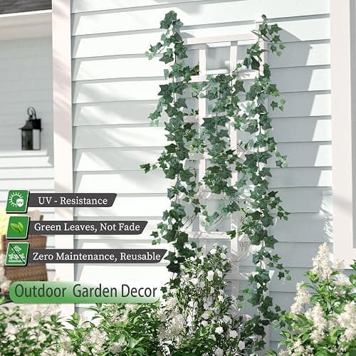 mizii 2 Strands Artificial Vines Ivy Garland 79" Fake Vine with Silk Green Leaves Faux Hanging Plants Greenery Decoration for Outdoors Party Wedding Indoor Mantle Bedroom Home Decor (Ivy) thumbnail 5