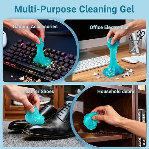 COLORCORAL 4 Pack Car Cleaning Gel Reusable Auto Slime Cars Cleaner Dust Cleansing Gels,Vehicle Interior Cleaning Care Putty,Keyboard Cleaner Goop for Car Vent, Corners, Crevice,Office Desktops Debris thumbnail 7