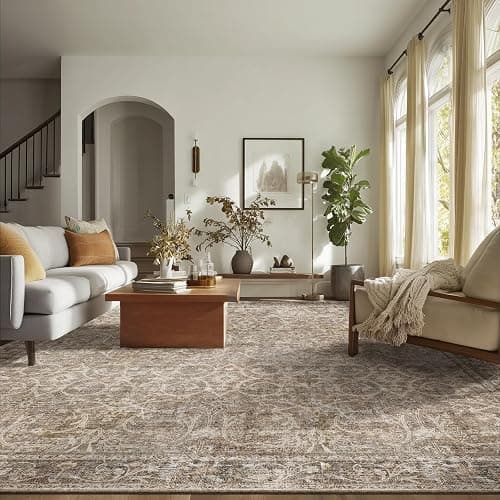 NoiFamo Washable Rugs for Living Room: 8x10 Area Rugs for Bedroom Ultra Soft Non-Slip Stain Resistant Vintage Boho Large Carpet for High-Traffic Dining Room - Farmhouse Decor thumbnail 3