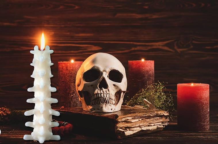 Kobi & Knight Spine Candle - Sandalwood Vanilla Scented Creepy Candles for Gothic Decor Gift - Ivory Spooky Vertebra Candle - Goth Decoration for Halloween thumbnail 7