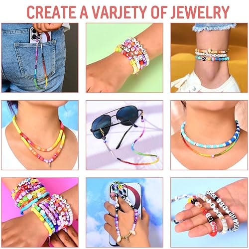 Ilootm Friendship Bracelet Kit, 16800pcs, 96 Colors Polymer Clay Beads & 24 Colors Glass Seed Beads, 400 Letters Beads，Bracelet Making Kit for DIY Jewelry Making&Friendship Bracelet Making thumbnail 5