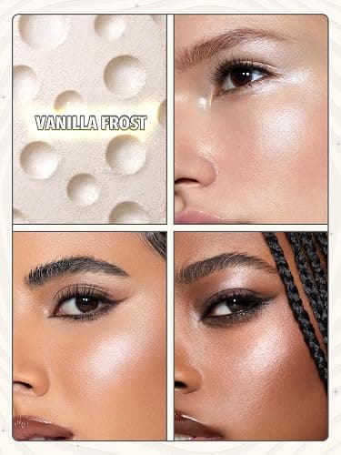 SHEGLAM Lunar Glow Highlighter Face Highlighter Multichrome Glitter Shimmer Highlighter Makeup Eye Face Body Highlighter Illuminator, Silky Creamy Eyeshadow-Vanilla Frost thumbnail 4