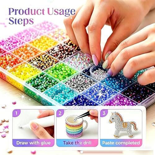 79000Pcs 56 Colors Rhinestones Bedazzling Kit, 3mm Flatback Resin Rhinestones with 3Pcs B7000 Glue Tools All Stored in One Box, Bedazzler Kit with Rhinestones and Tools for DIY Arts Crafts Gifts thumbnail 6