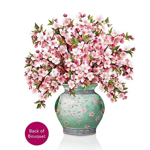 Freshcut Paper Pop Up Cards, Japanese Cherry Blossoms, 12 Inch Life Sized Forever Flower Bouquet 3D Popup Greeting Card, Birthday Cards, Thank You Card, Blank Notecard & Envelope thumbnail 8