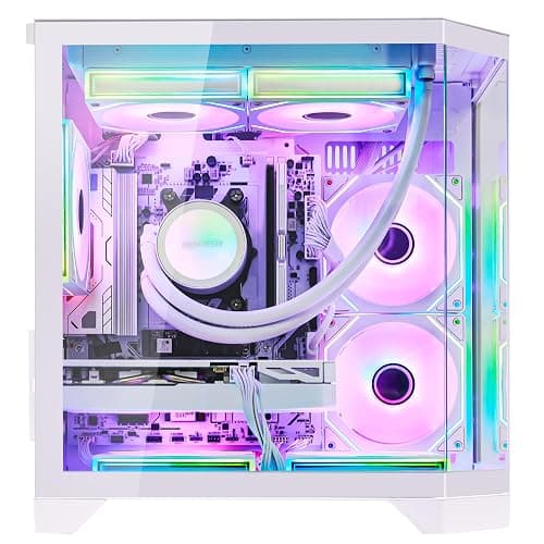 HOENGAGER AI Gaming PC Desktop, Radeon RX 9060 XT 16GB, AMD Ryzen 7 7800X3D, 32GB DDR5 RAM, 1TB PCIe SSD, 240mm AIO & ARGB Software Fan Light Control, 850W PSU, Windows 11 Prebuilt Tower Computer thumbnail 6