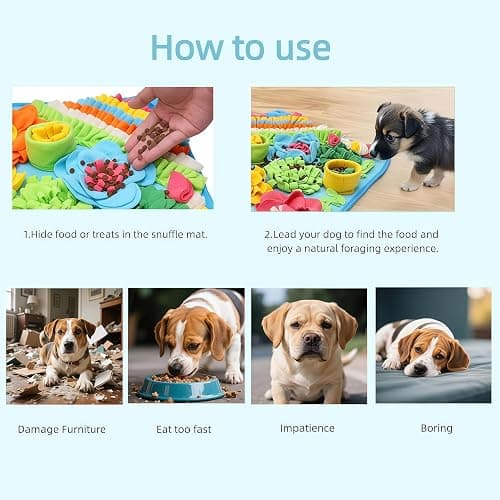 nestery Small Snuffle Mat for Dogs - Dog Food Mat for Mental Stimulation, Stress Relief and Training - Snuffle Mats Non-Slip Encourages Natural Foraging for Small Medium Dog, Puppy, Cat, Rabbit 15.4in thumbnail 5