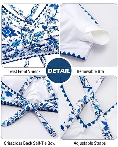 HOZIY Girls Swimsuit Teen Crisscross Tie Back Bikini Sets Two Piece Bathing Suit Kids Swimwear Size 9-18 Years thumbnail 4