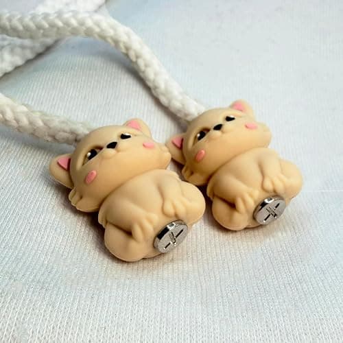 HOODIE CHARMS® Happy Cat Hoodie Charms – for Hoodie Drawstrings, Joggers & Shoelaces – Soft, Washable & Noise-Free – Includes 2 Charms, 2 Metal Claws thumbnail 2