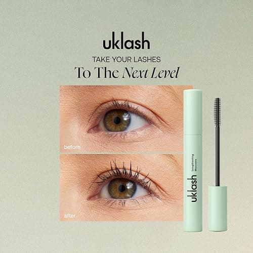 UKLASH Lengthening Mascara Black, Water Resistant Volumizing Lash Formula | Extra-black pigmented formula. Smudge-proof, vegan-friendly, cruelty-free. Includes double-sided silicone wand thumbnail 2