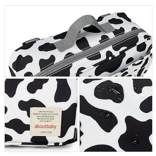 MOMIGO Baby Diaper Caddy Bag - Diaper Caddy Tote Baby Stroller Bag Nursery Storage Bin for Diapers, Wipes & Toys Mini Diaper Bag for Outdoor (Cows) thumbnail 5