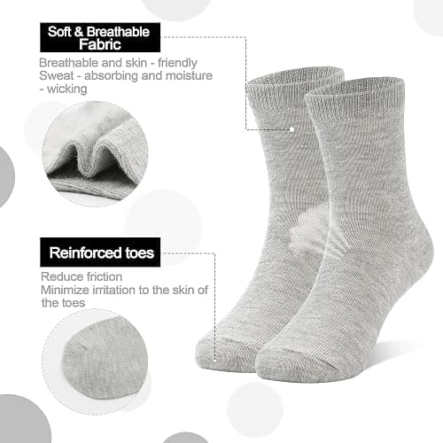 ZERULETS 15 Pairs Toddler Socks Kids Crew Mid Calf Dress Socks for Boys Girls Children 1-13 Years thumbnail 4