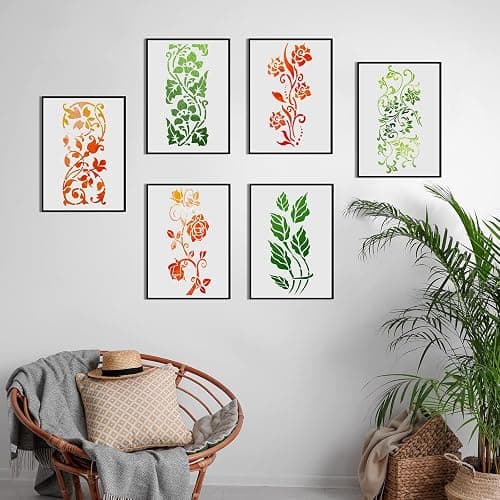 10 Pieces Leaf Floral Painting Stencils Botanical Leaves Reusable DIY Crafts Drawing Templates Stencils for Painting on Wood Wall Canvas Card Home Decor thumbnail 7