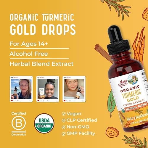 MaryRuth Organics USDA Turmeric Gold Liquid Drops | Herbal Blend | Turmeric Curcumin | Black Pepper | Cassia Cinnamon Bark | Ginger Root | Immune Support | Non-GMO Project Verified | Vegan | 1oz thumbnail 8