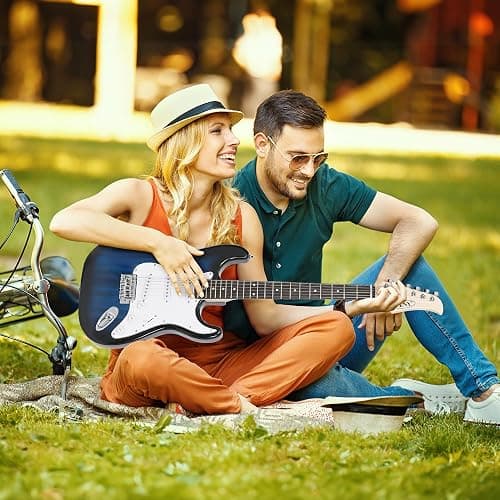 ZENY 39" Full Size Electric Guitar with Amp, Case and Accessories Pack Beginner Starter Package, Blue Ideal Christmas Thanksgiving Holiday Gift thumbnail 9