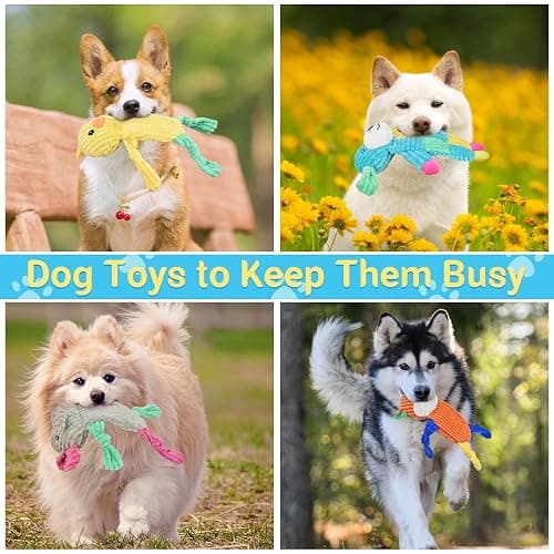 LECHONG 5Pcs Squeaky Dog Toys, Large Crinkle Dog Toys for Large Medium and Small Dogs, Puppy Toys to Keep Them Busy Great Value Dog Toy Bundle thumbnail 6
