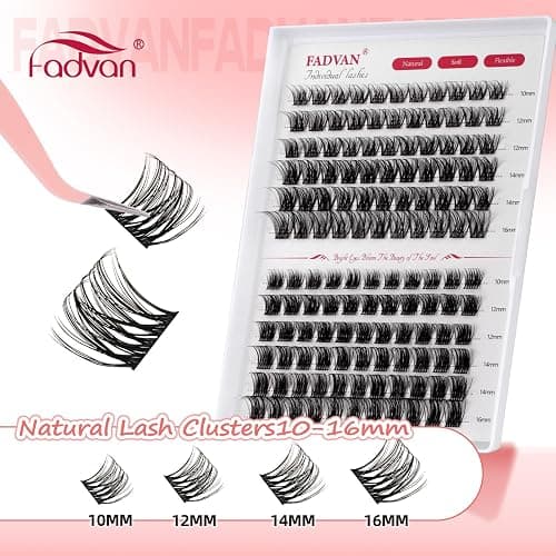 Individual Eyelashes Lash Clusters Kit D Curl Eyelashes Individual Kit Natural Lash Extension Kit with Russian Cluster Lashes Glue Bond and Seal and Lash Tweezers Mix 10-16mm（C3+C9） thumbnail 4