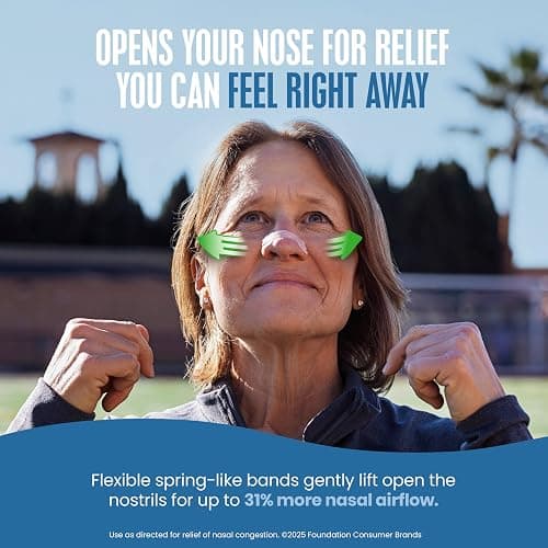 Breathe Right Extra Strength Nasal Strips, Menthol Scented, Drug Free, Less Snoring & Better Breathing from Nasal Congestion, Tan, 26 Count thumbnail 5