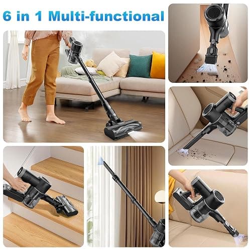 Tikom Cordless Vacuum Cleaner for Home, 40000Pa/450W Stick Vacuum with Charging Wall Dock, Anti-Tangle, Lightweight Handheld Vacuum for Pet Hair, Hard Floor, Carpet, V450 thumbnail 7