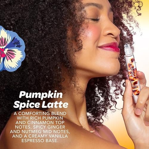 Blossom Roll on Perfume for Women Alcohol Free Gourmand Rollerball, 0.20oz | Infused with Real Flowers, Made in USA, (Pumpkin, Vanilla, Cinnamon) Pumpkin Spice Latte, Rolla on, Oil, Natural, Teen thumbnail 4