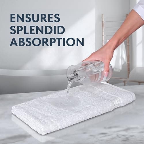 Luxury White Hand Towels - Soft 100% Turkish Cotton | Highly Absorbent Hotel spa Bathroom Towel Collection | 16x30 Inch | Set of 6 thumbnail 4