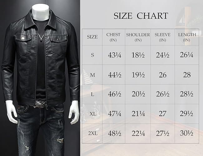 Mens Leather Jacket Motorcycle Black Biker Jackets Vintage Faux Leather Outwear Casual Lightweight thumbnail 7