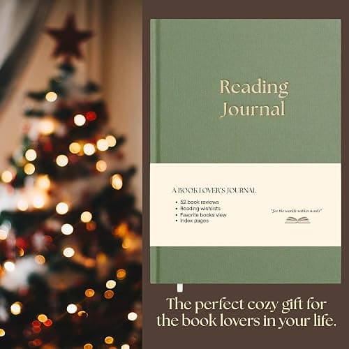 Paperell Reading Journal - 52 Reviews - Book Journal Gift for Book Lovers - Review, Log & Track Your Reading - Avid Readers Accessories - Linen Hardcover - Sage Green thumbnail 5