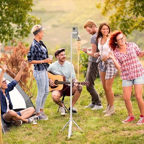 ATUMTEK 51" Selfie Stick Tripod, All in One Extendable Phone Tripod Stand with Bluetooth Remote 360° Rotation for iPhone and Android Phone Selfies, Video Recording, Vlogging, Live Streaming, White thumbnail 3
