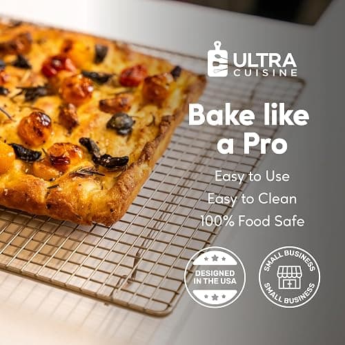 Ultra Cuisine Heavy Duty Cooling Rack for Cooking and Baking - Professional Grade Premium100% Stainless Steel Baking Rack & Wire Cooling Mesh for Roasting & Grilling - Dishwasher Safe - 11.5" x 16.5" thumbnail 5