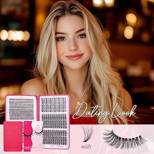 Lash Clusters Lash Clusters kit 536PCS Lashes 30D40D Lash Extension Kit Wispy Natural D Curl EyeLashes Clusters DIY At Home thumbnail 9