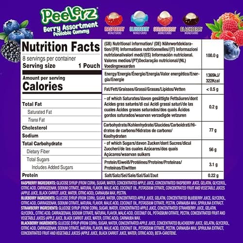 AMOS Peelerz Berry Assortment Peelable Gummy Sweets-240G | Interactive Peelable Berry Sweets Made with Real Fruit Juice. Perfect For Kids Party Bags, Gifting, and Family Movie Nights thumbnail 2