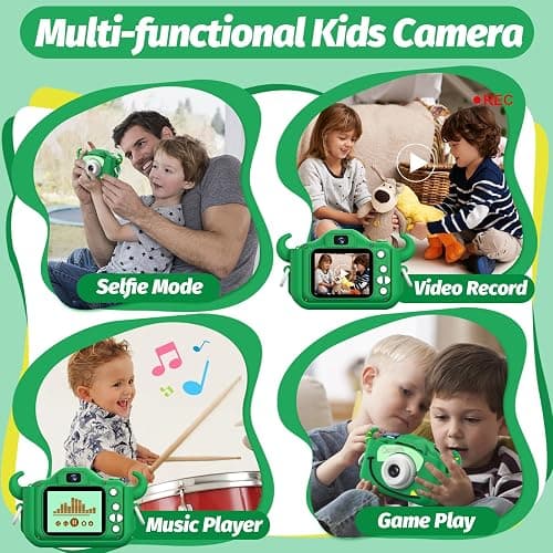 Goopow Kids Camera Toys for 3-8 Year Old Girls Boys,Children Digital Video Camcorder Camera with Cartoon Soft Cover, Best Chritmas Birthday Festival Gift for Kids thumbnail 4