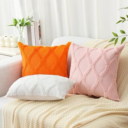 decorUhome Spring Throw Pillow Covers 12x20 Inch Set of 2, Soft Plush Faux Fur Wool Lumbar Light Pink Couch Pillow Covers, Decorative Neutral Pillow Cases for Bed Sofa Living Room Valentines Decor thumbnail 2