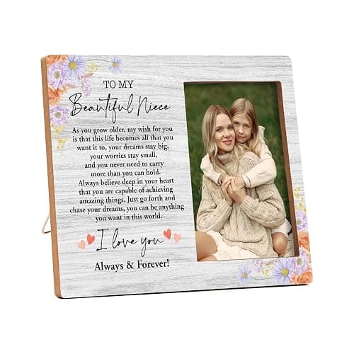 valucise Niece Pictures Frame, To My Beautiful Niece Photo Frame, Niece Gifts From Auntie, Niece Birthday Wedding Gifts, Farmhouse Home Living Room Bedroom Office Decoration -55 - Image 1