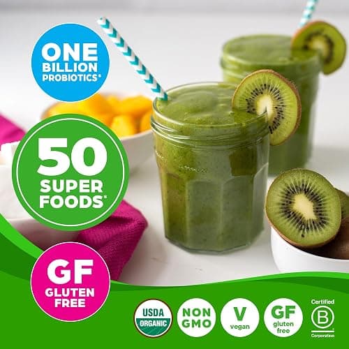 Orgain Organic Greens Powder + 50 Superfoods, Original - 1 Billion Probiotics for Digestive Health, Antioxidants, Vegan, Plant-Based, Gluten-Free, Non-GMO, Green Juice & Smoothie Drink Mix - 0.62lb thumbnail 3