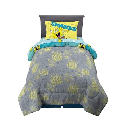 Franco Kids Bedding Super Soft Comforter and Sheet Set, 4 Piece Twin Size, Spongebob thumbnail 4