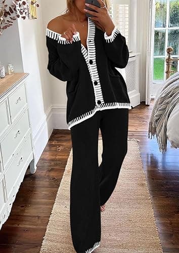 PRETTYGARDEN Lounge Sets for Women Fall 2026 Loungewear 2 Piece Outfits Cardigan Sweaters Track Suit Matching Winter Clothing thumbnail 8