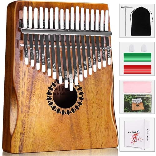 Newlam Kalimba Thumb Piano 17 Keys, Portable Mbira Finger Piano Gifts for Kids and Adults Beginners Wood - Image 1