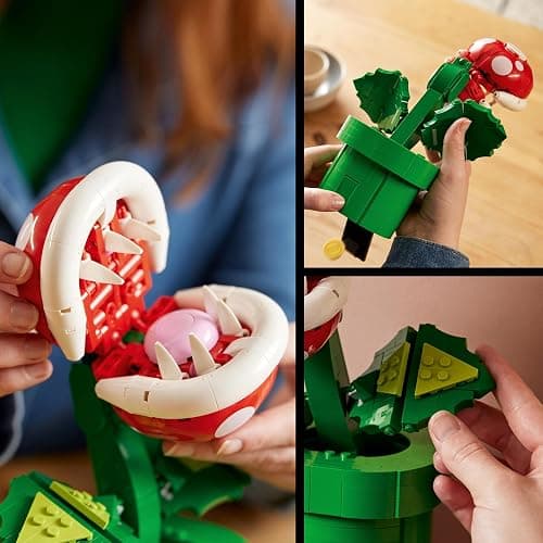 LEGO Super Mario Piranha Plant Set, Posable Character Figure With Pipe & 2 Coin Elements, Model Kit For Adults To Build, Bedroom Decoration Idea, Gift for Men, Women and Teenagers 71426 - Multi-coloured thumbnail 4