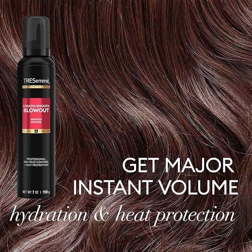 TRESemmé Keratin Smooth Blowout Hair Styling Bundle – Mousse + Finishing, Protecting Heat & Shine Sprays, Frizz Control thumbnail 7