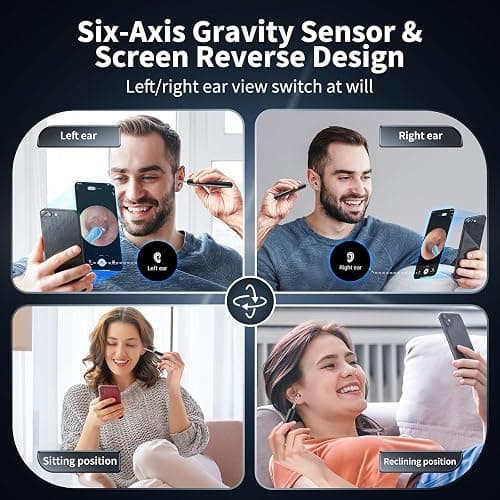 Ear Wax Removal, Ear Cleaner with Camera and Light, FSA - HSA Eligible, Ear Wax Removal Tool Camera with 1080P, Ear Cleaning Kit with 6 Spoons, Ear Camera for iOS & Android (Black) thumbnail 6