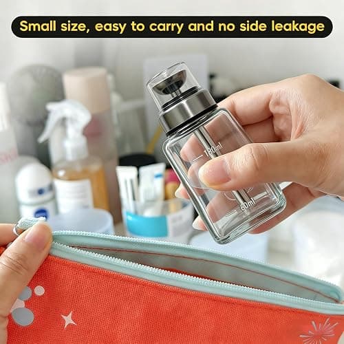 ffresiss Acetone Pump Dispenser with Transparent Lid, Alcohol Dispenser Push Down Metal Pump Glass Bottle, Nail Polish Remover Liquid Pump Hand Pumping Rubbing Press Container 6oz Small Pump Bottle thumbnail 5