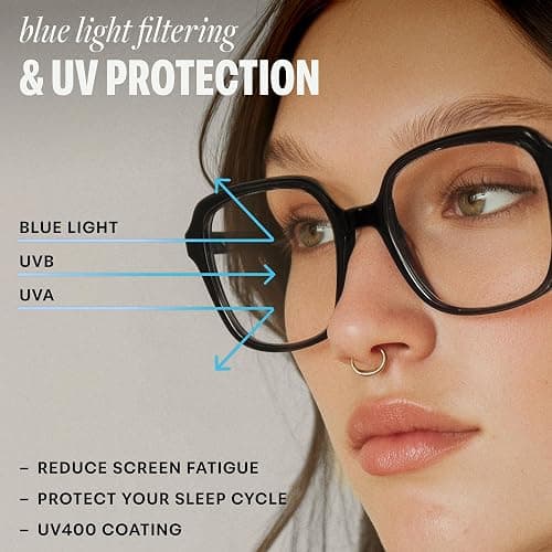 miyya Blue Light Blocking Glasses for Women, Blue Light Glasses for Women Oversized Fashion Glasses thumbnail 6