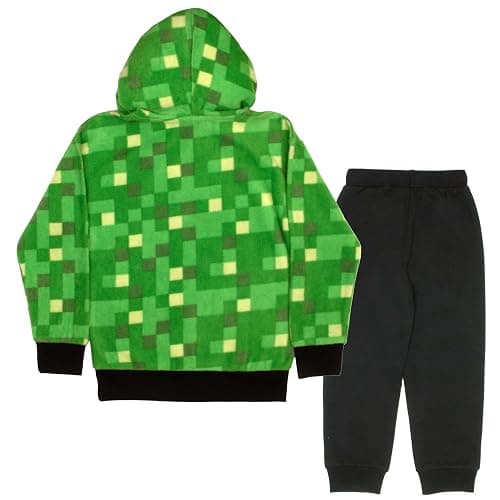 Minecraft Creeper Graphic 2-Piece Set - Boys Fleece Pullover Hoodie & Jogger Pants 2-Pack Bundle Set for Kids and Toddlers thumbnail 2